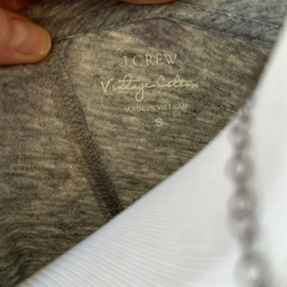 J Crew Grey Vintage Cotton Boat Neck Tee, 3/4 Sleeves, Like New, Size Small - Picture 6 of 7